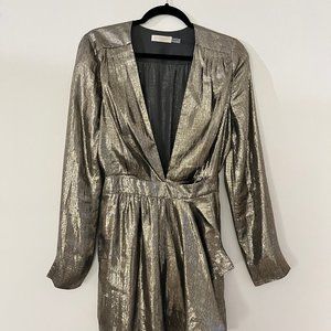 Ramy Brook Silver Long Sleeve Mini Dress